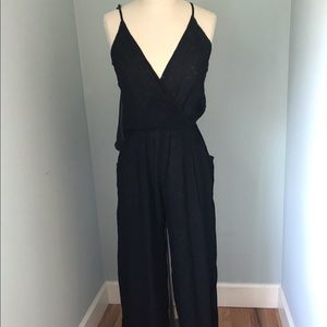 Black embroidered jumpsuit